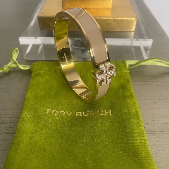 Tory Burch Tan/Gold/Crystal Bracelet - Picture 2 of 3